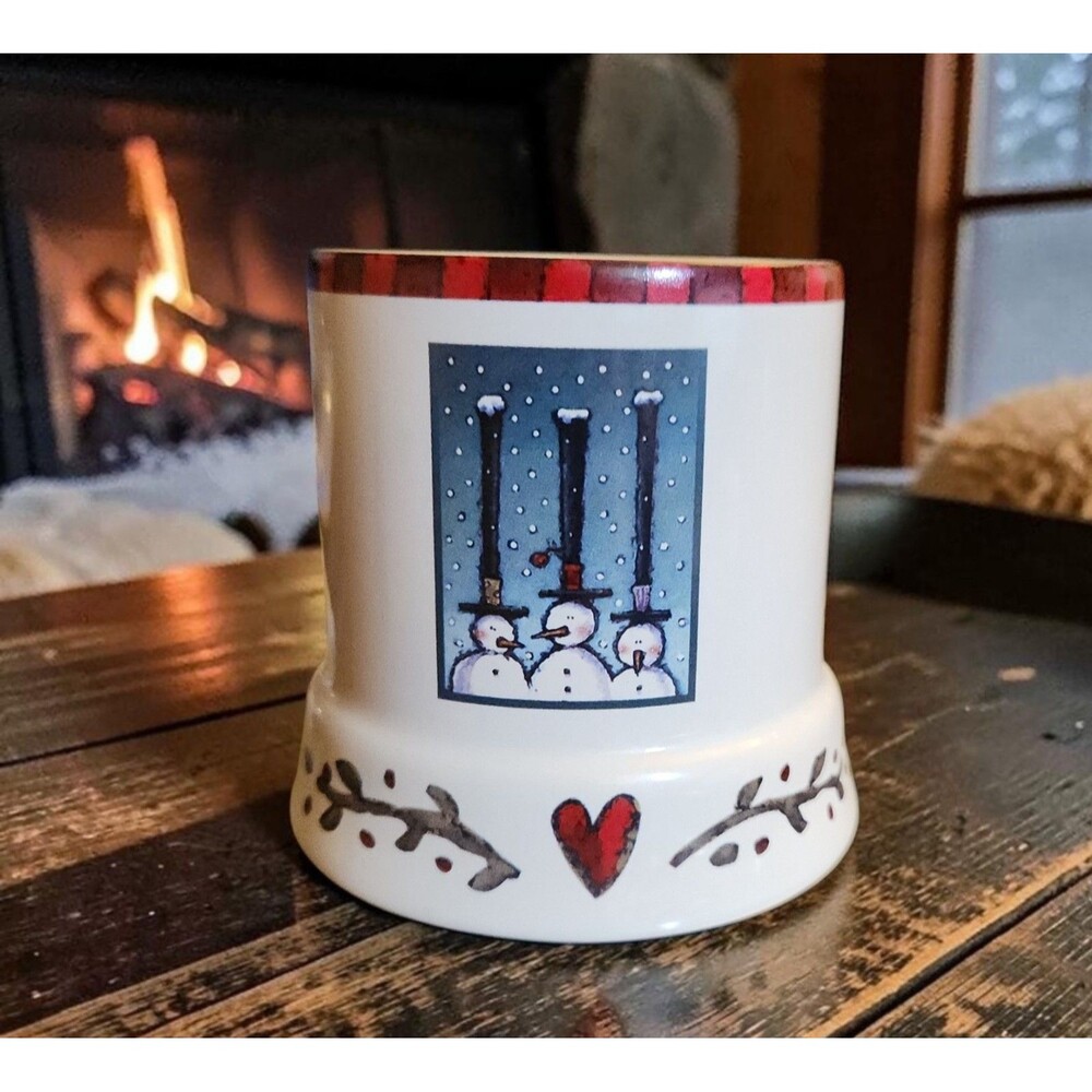 Crazy Mountain Electric Votive Candle Warmer Ceramic Snowmen Winter
